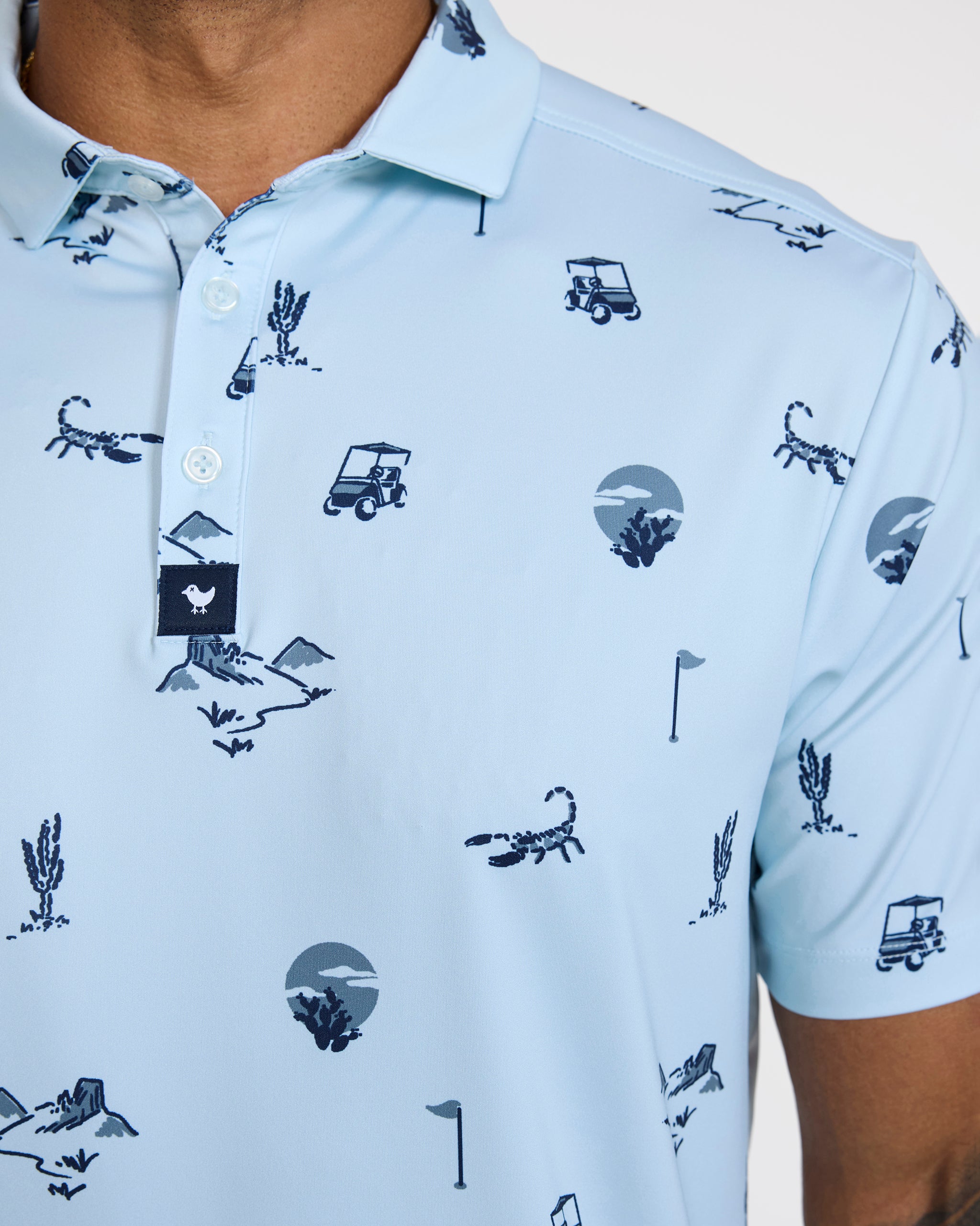 Desert Baddies - Baby Blue-Men's Polo-Bad Birdie