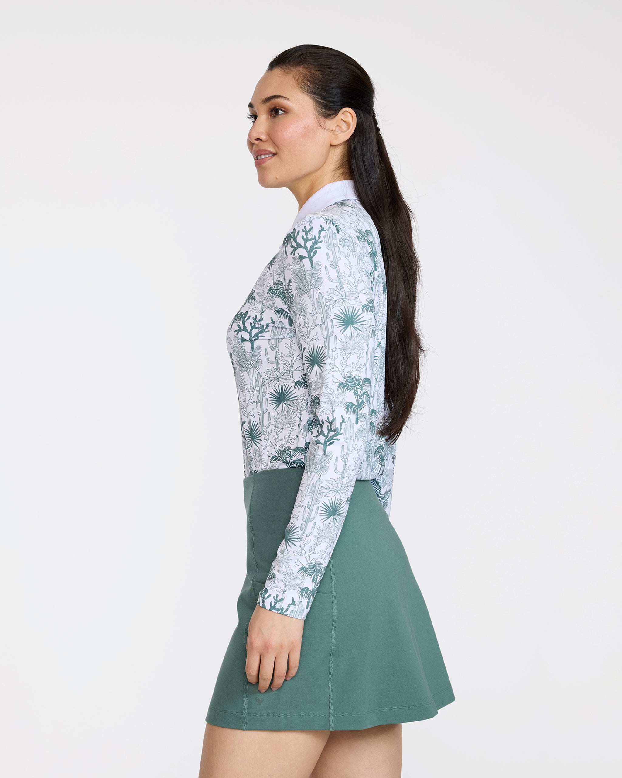 Cactus Jungle Long Sleeve-Women's Polo-Bad Birdie