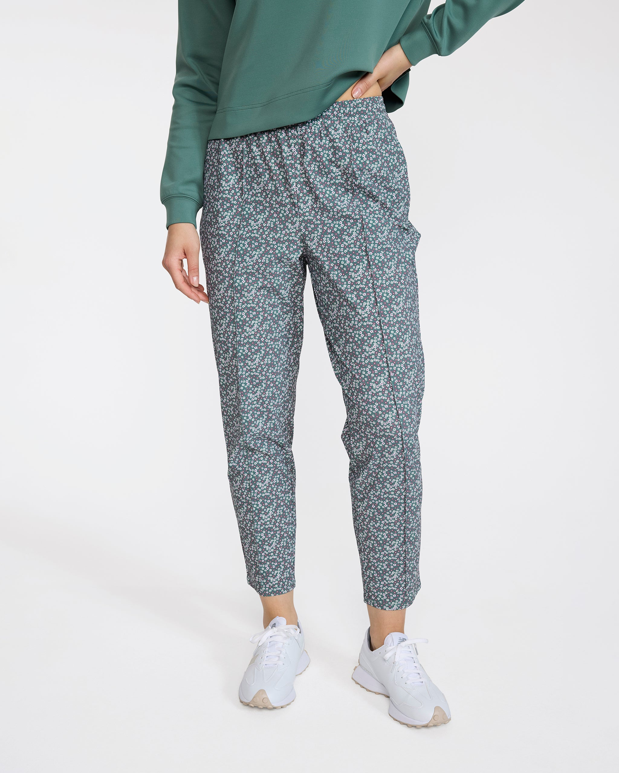Players Pant - Ditsy Down - Dark Forest-Women's Pants-Bad Birdie