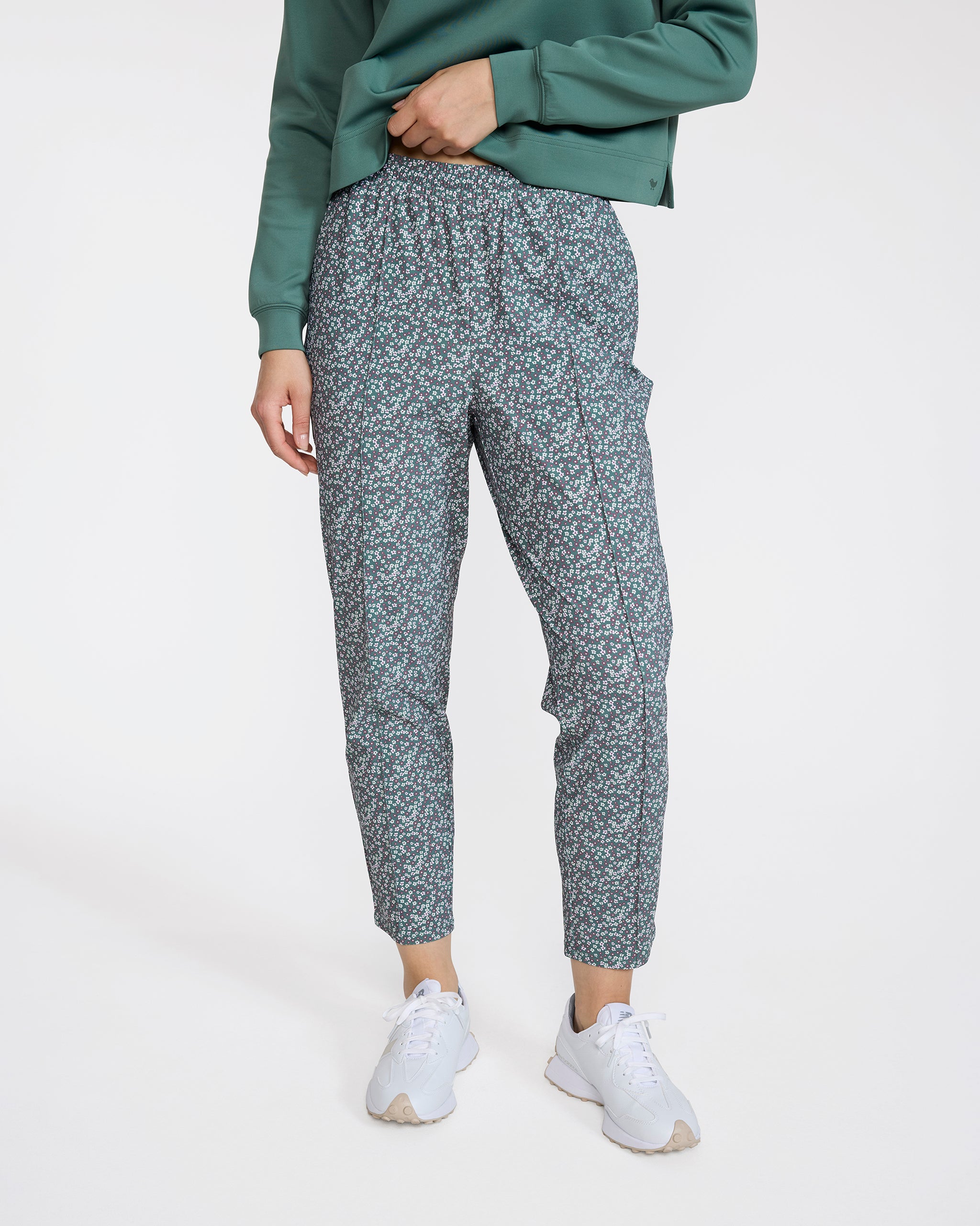 Players Pant - Ditsy Down - Dark Forest-Women's Pants-Bad Birdie