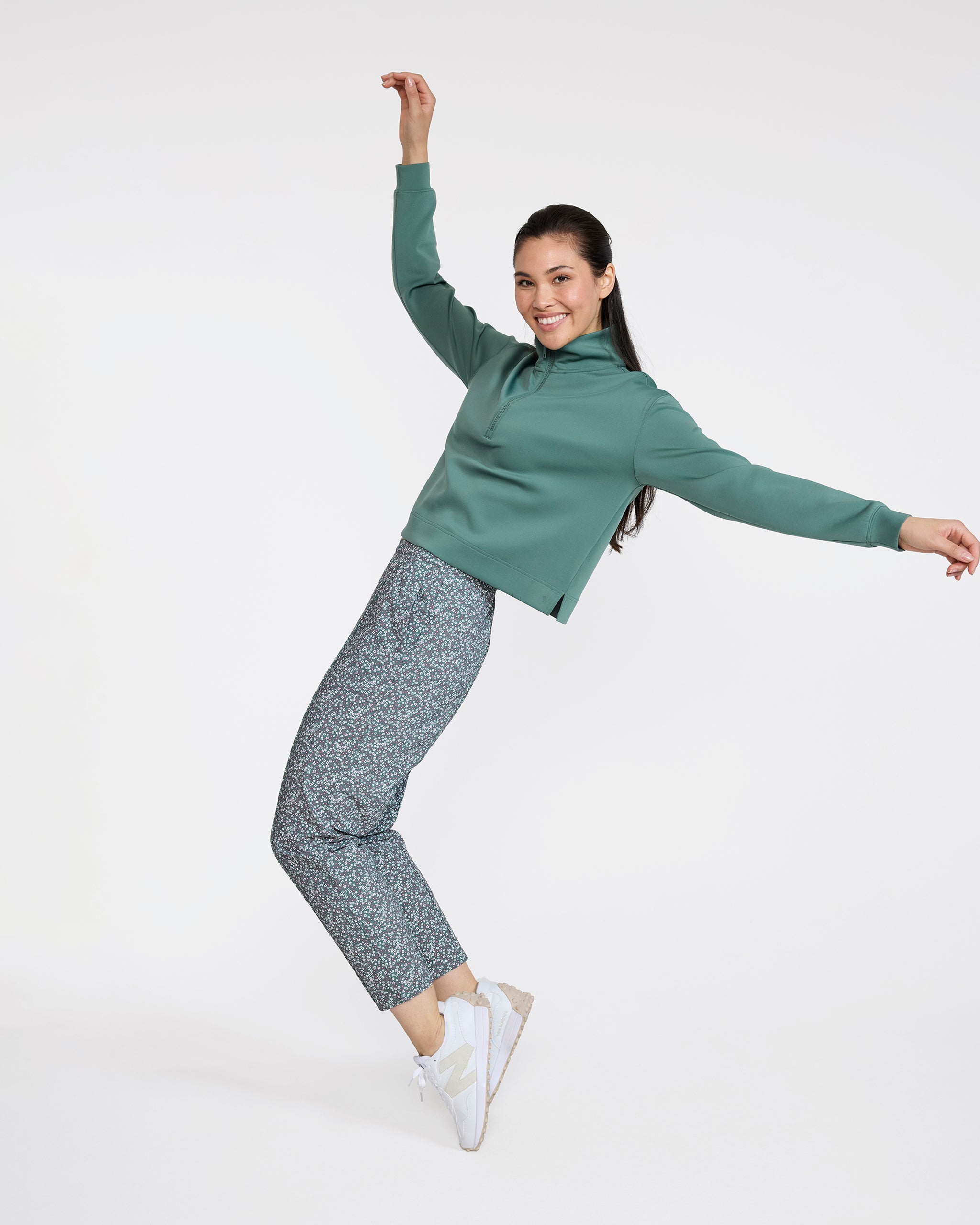 Players Pant - Ditsy Down - Dark Forest-Women's Pants-Bad Birdie