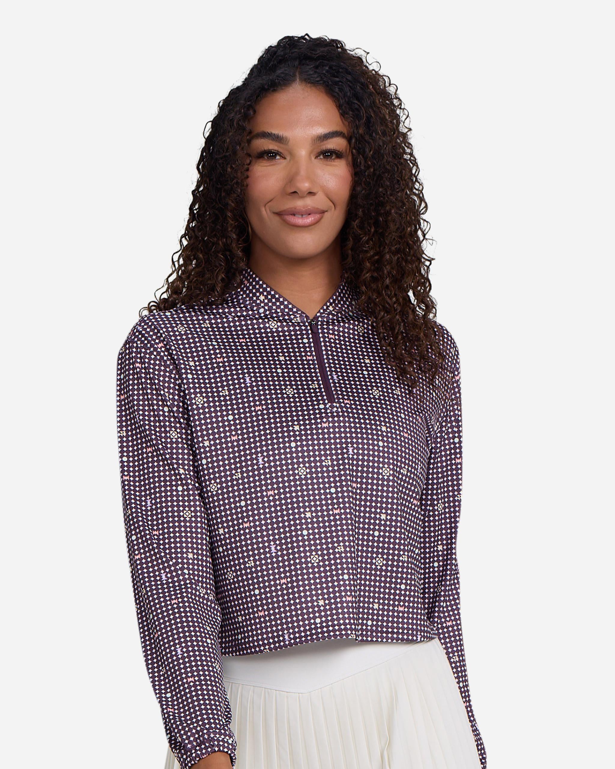 UV Quarterzip - Throwing Darts-Women's Quarterzip-Bad Birdie