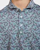 Youth Polo - Ditsy Down - Dark Forest-Youth Polo-Bad Birdie