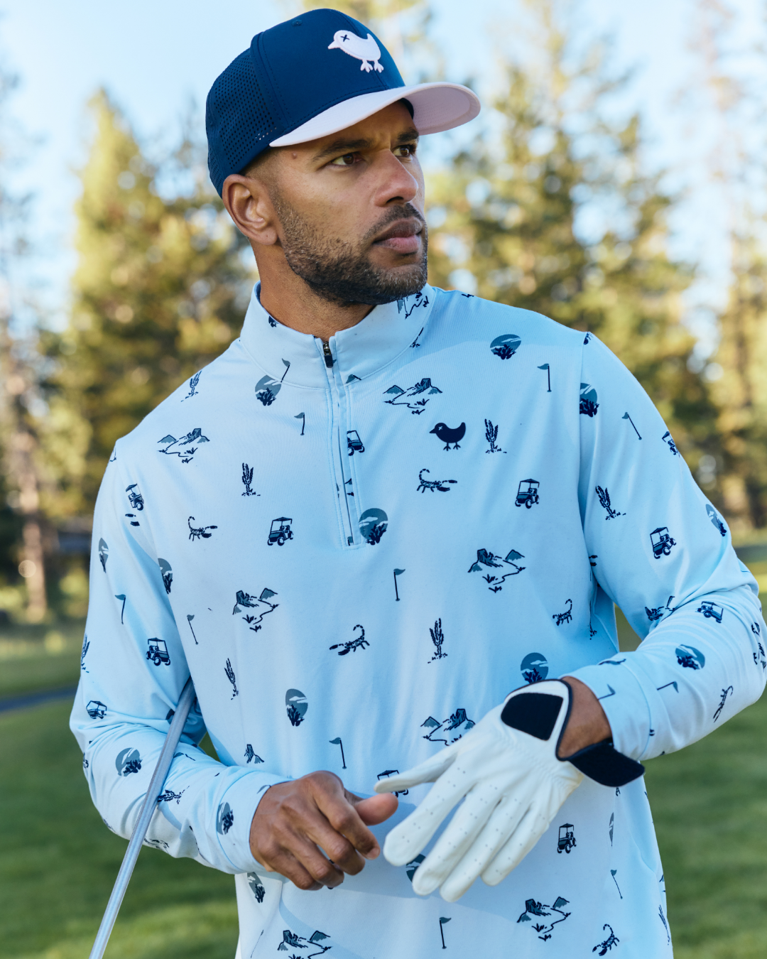 Velocity Quarterzip - Desert Baddies-Men's Quarterzip-Bad Birdie