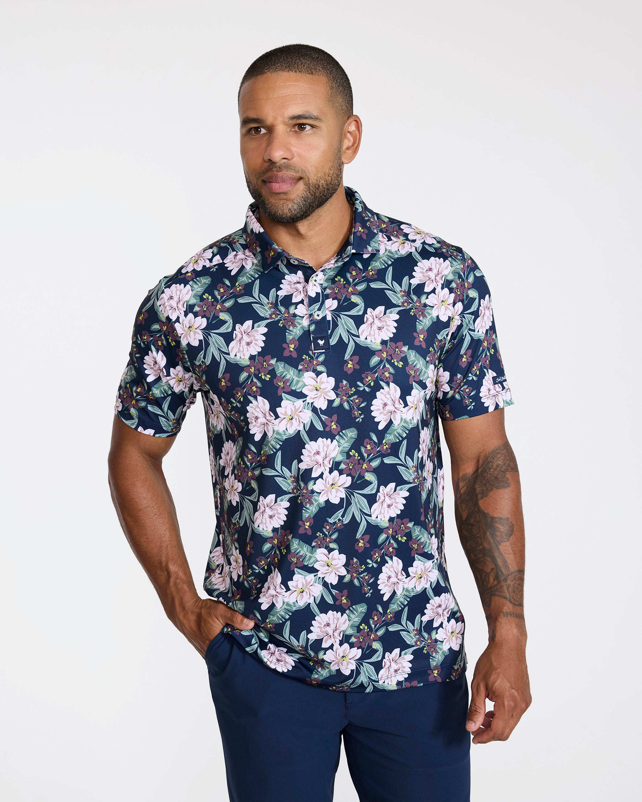Core Polo - This Bud's For You - Dark Navy-Men's Polo-Bad Birdie