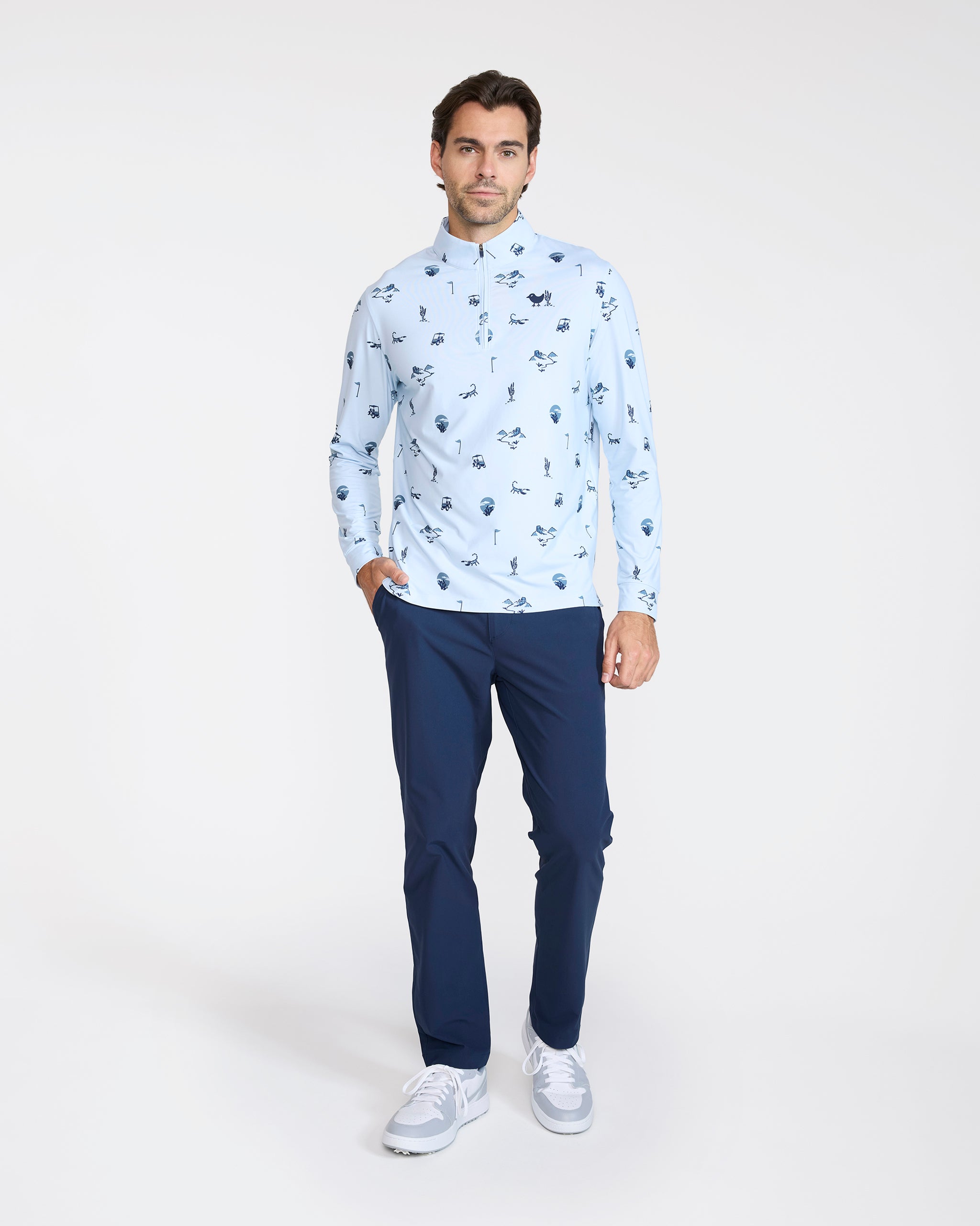 Velocity Quarterzip - Desert Baddies-Men's Quarterzip-Bad Birdie