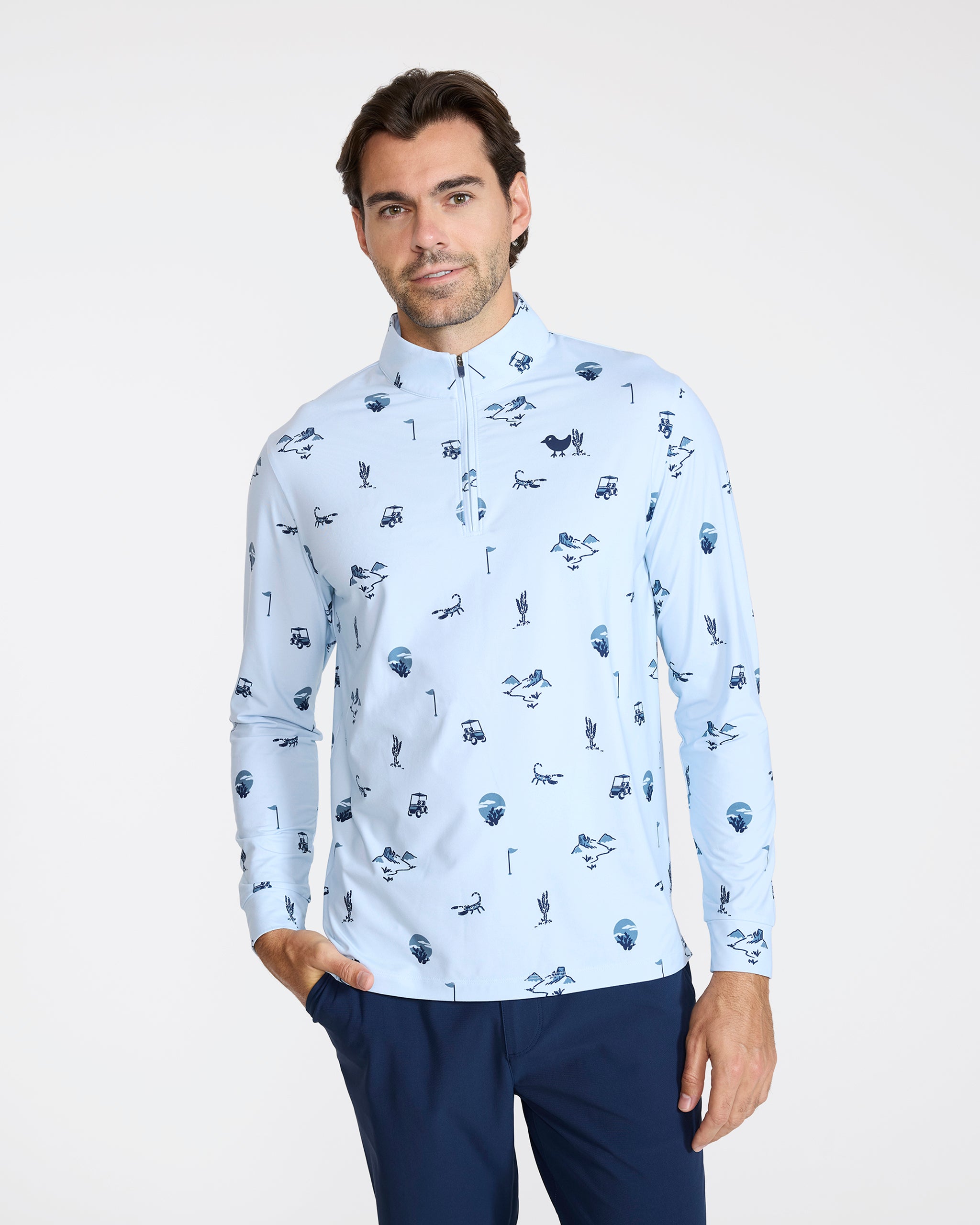 Velocity Quarterzip - Desert Baddies-Men's Quarterzip-Bad Birdie
