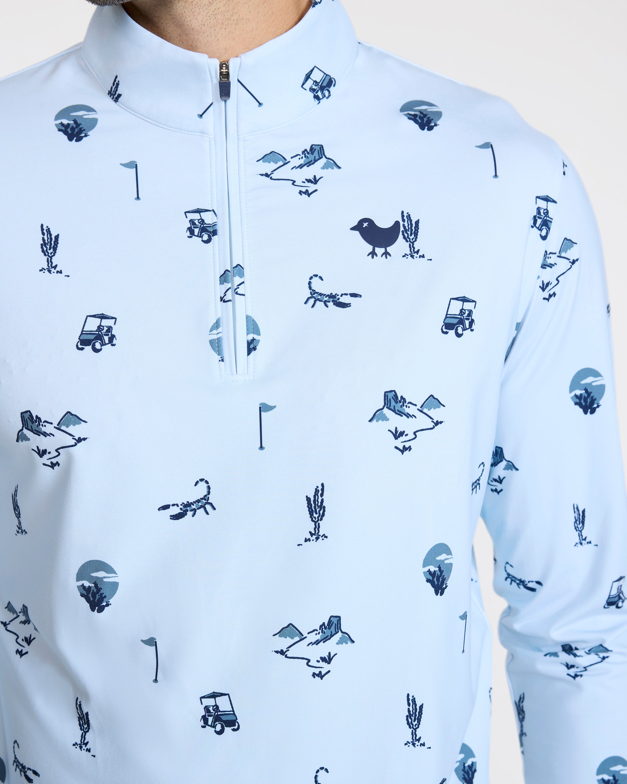 Velocity Quarterzip - Desert Baddies-Men's Quarterzip-Bad Birdie