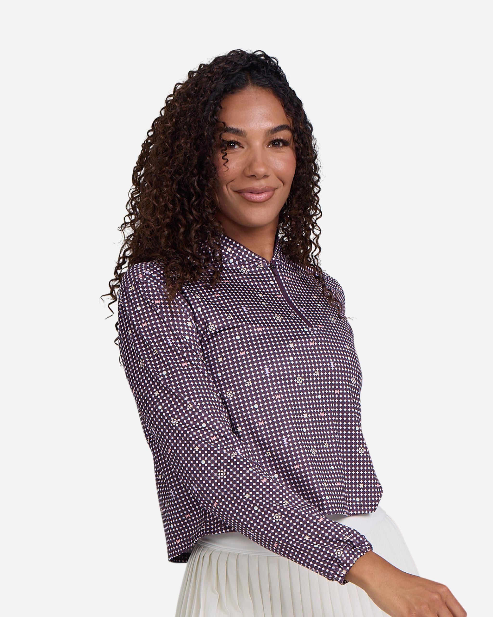 UV Quarterzip - Throwing Darts-Women's Quarterzip-Bad Birdie