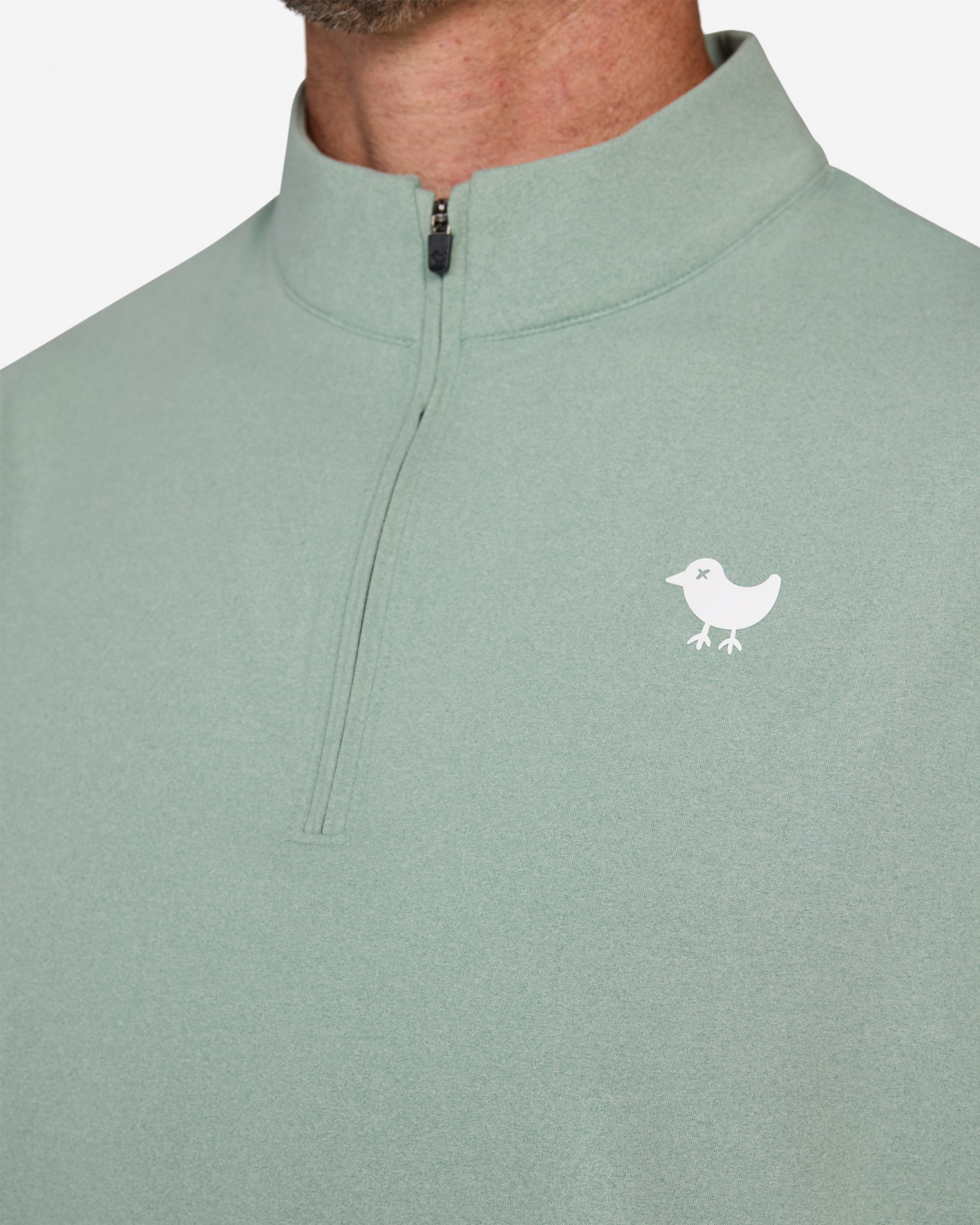 Velocity Quarterzip Open Cuff - Washed Sage-Men's Quarterzip-Bad Birdie