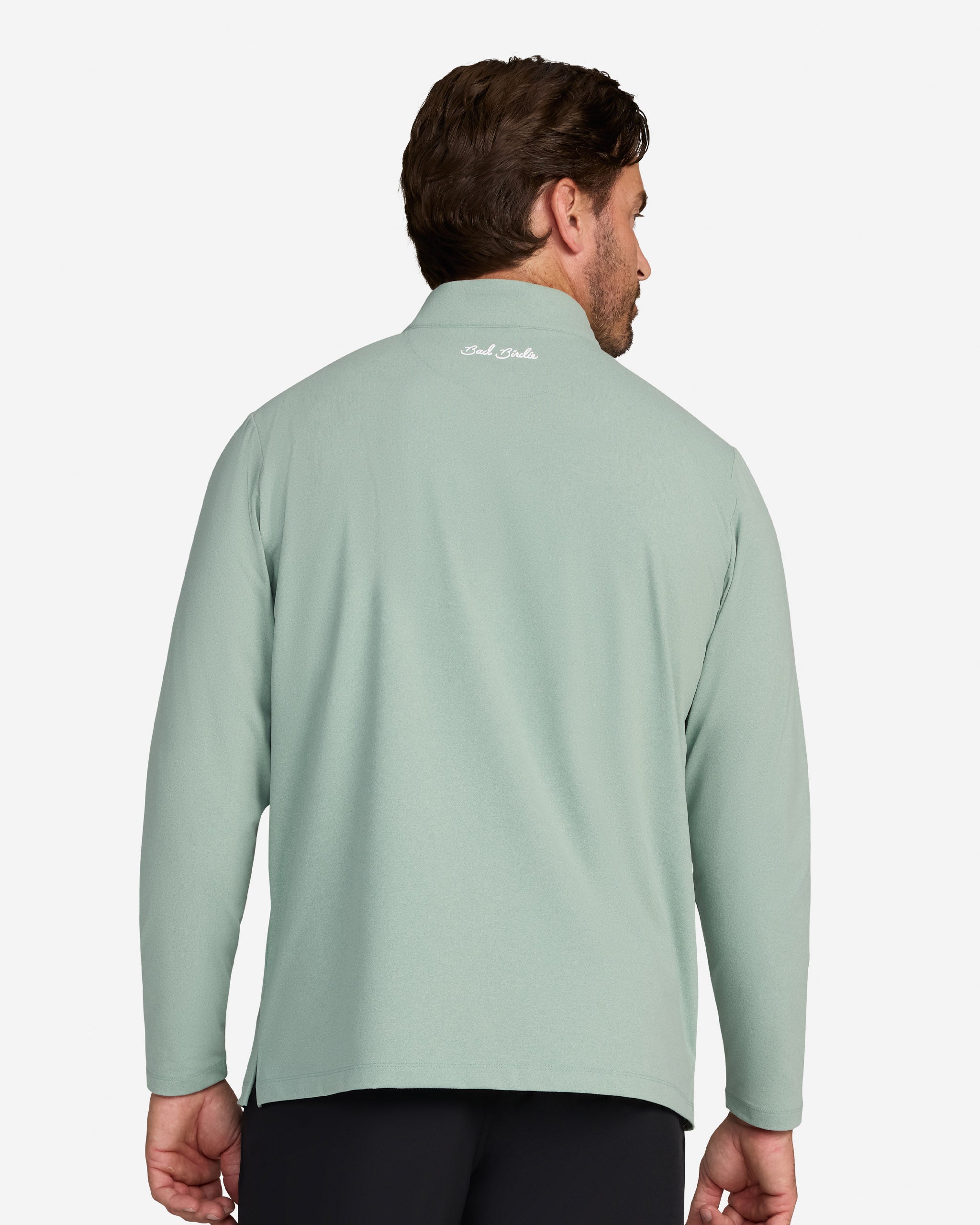 Velocity Quarterzip Open Cuff - Washed Sage-Men's Quarterzip-Bad Birdie